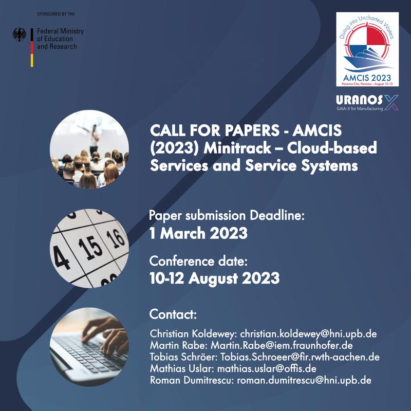 Call for Papers  AMCIS Minitrack – Cloud-based Services ad Service Systems