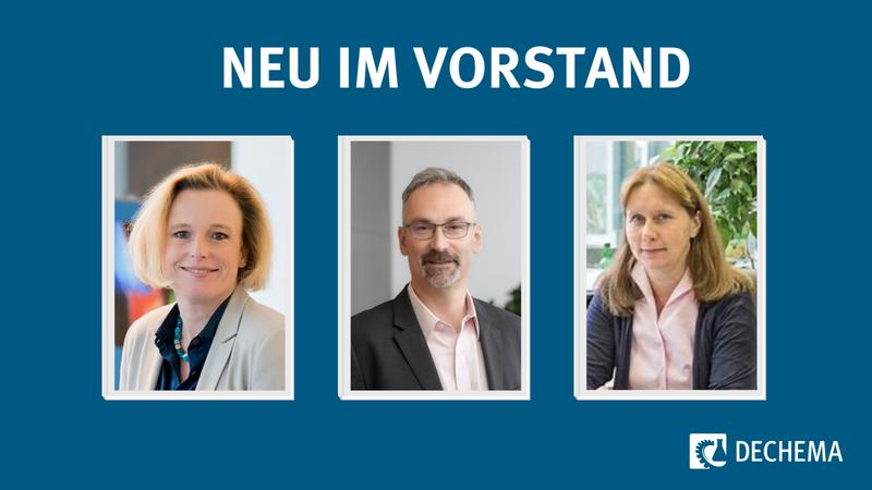 Beate Müller-Tiemann, Cord Landsmann, Irina Smirnova (v.l.) verstärken den Vorstand der DECHEMA
