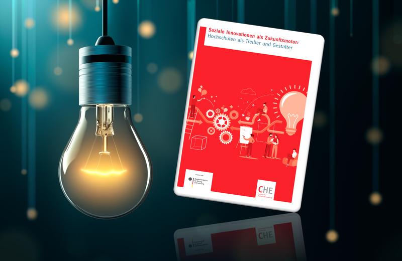 Cover der Broschüre "Soziale Innovationen als Zukunftsmotor: Hochschulen als Treiber und Gestalter" des CHE Centrum für Hochschulentwicklung