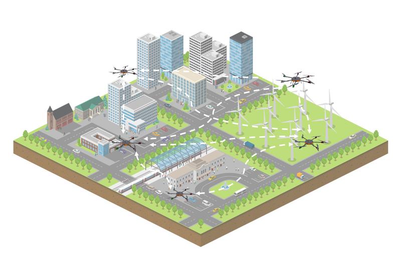 Dank einer bodengestützten Radarplattform soll ein sicherer Personen- und Lieferverkehr mit automatisierten Drohnen über deutschen Großstädten Realität werden.