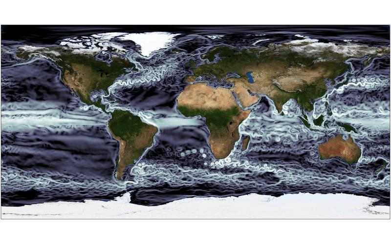 Karte der Ozeanwirbel in der Welt