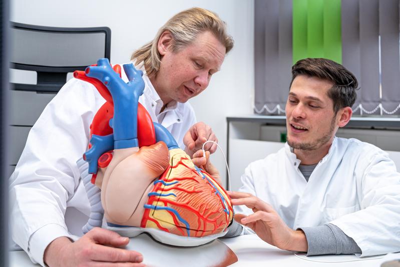 Prof. Dr. Gábor Szabó und Dr. Lars Saemann forschen zum Schutz von Spenderherzen.