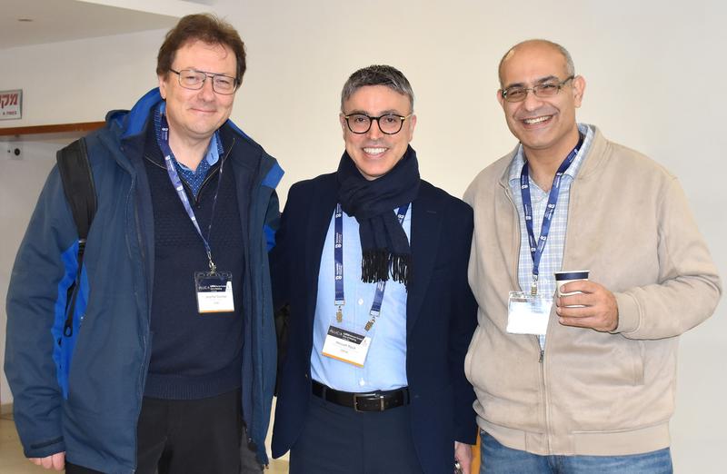 Zusammentreffen beim LUCIA Kickoff-Meeting in Haifa: Prof. Dr. Jonathan Sleeman (Medizinische Fakultät Mannheim), Prof. Hossam Haick (Technion) und Prof. Yuval Shaked (Technion)