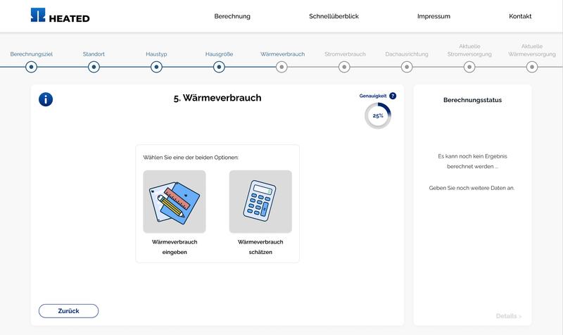 Das Programm kann von Nutzenden auch ohne viel Hintergrundwissen zur Energieversorgung bedient werden. Sie können beispielsweise ihren Wärmeverbrauch genau eingeben oder ihn auch nur schätzen. 