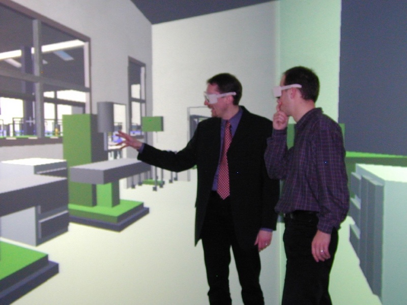Zum Greifen nah: Mit einer Shutterbrille werden die virtuell entworfenen Anlagen plastisch sichtbar.