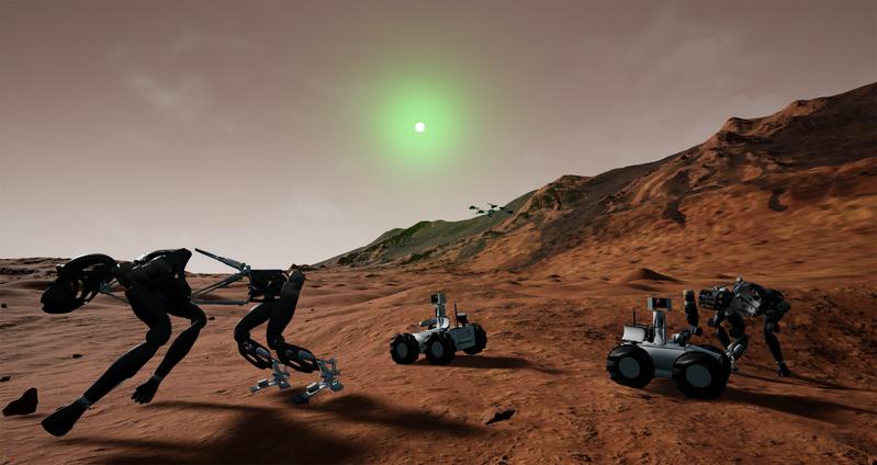 Das Projekt VaMEx-3 ermöglicht die Zusammenarbeit zwischen verschiedenen Robotersystemen, die eines Tages auf dem Mars landen sollen. 