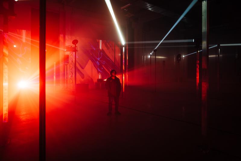 The opening of Speicher XI A will be the accompanied by the sound- and light-installation Polytope XIa. 