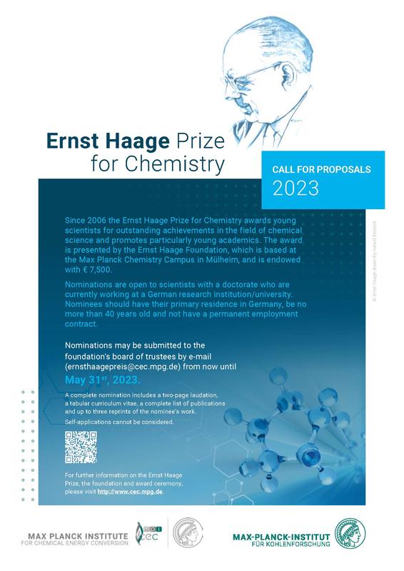 Call for proposals: Ernst Haage Prize for Chemistry