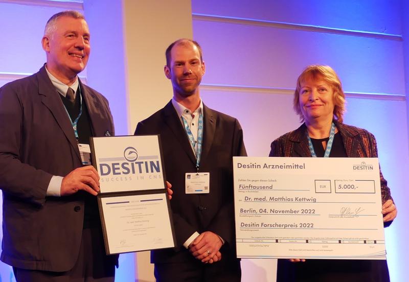 Ausgezeichnet mit dem GNP Wissenschaftspreis 2022: (mitte) Dr. Matthias Kettwig Klinik für Kinder- und Jugendmedizin, UMG.
