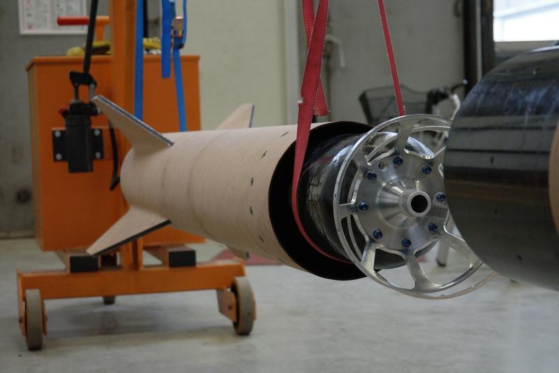 The first test of the assembly of the rocket components.