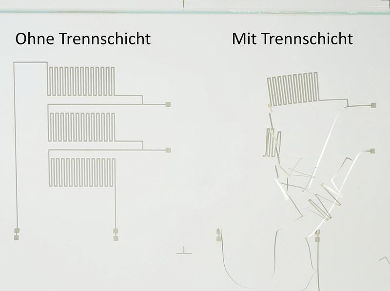 In Kunststoff integrierte Elektronik wird gelöst und kann dann recycelt werden.