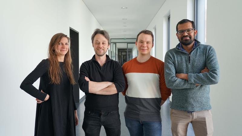 Anne-Sophie Gribling-Burrer, Redmond Smyth, Patrick Bohn, and Uddhav Ambi (left to right) have discovered a new Achilles’ heel in HIV.