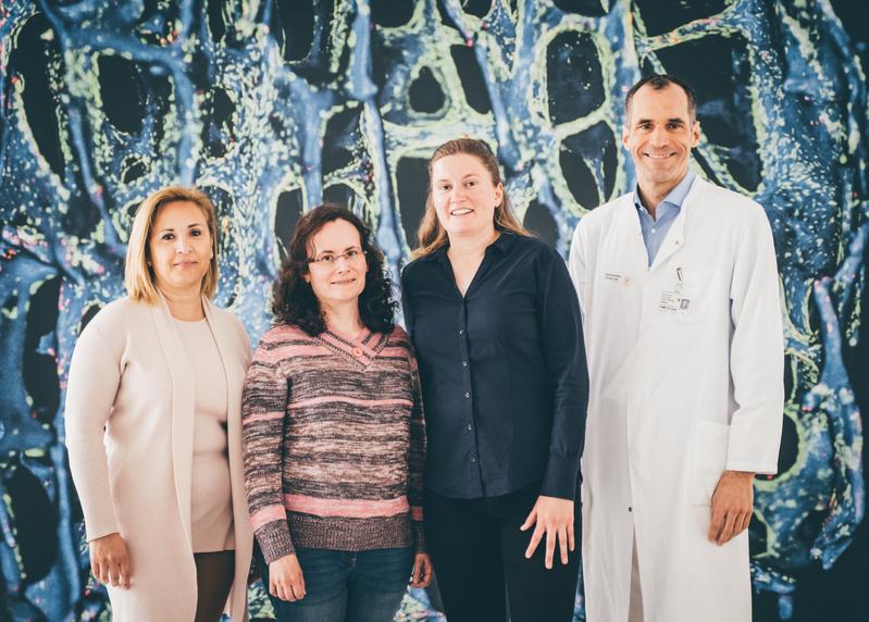 The team: Prof. Maria Teresa Pisabarro, Dr. Gloria Ruiz Gómez, Dr. Juliane Salbach-Hirsch und Prof. Lorenz Hofbauer 