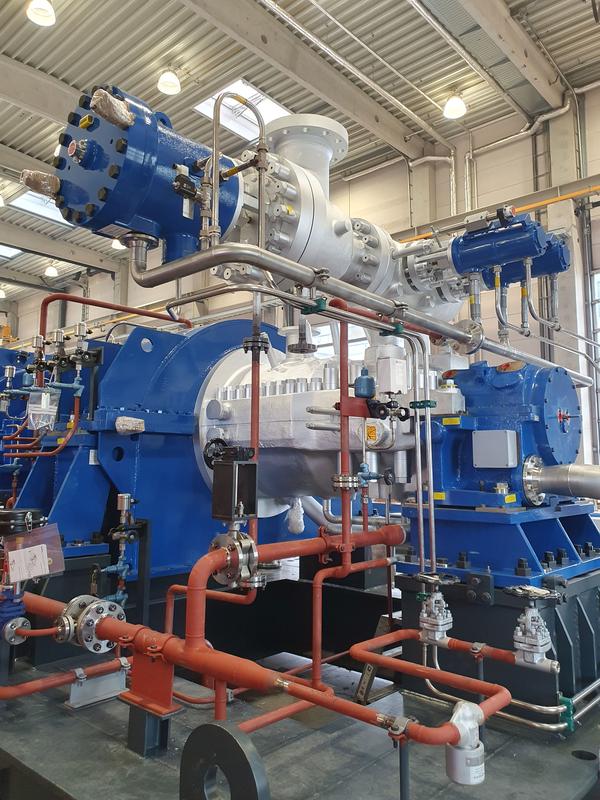 Steam reaction turbine of TGM Kanis Turbinen GmbH with an output of up to 10 MWel.