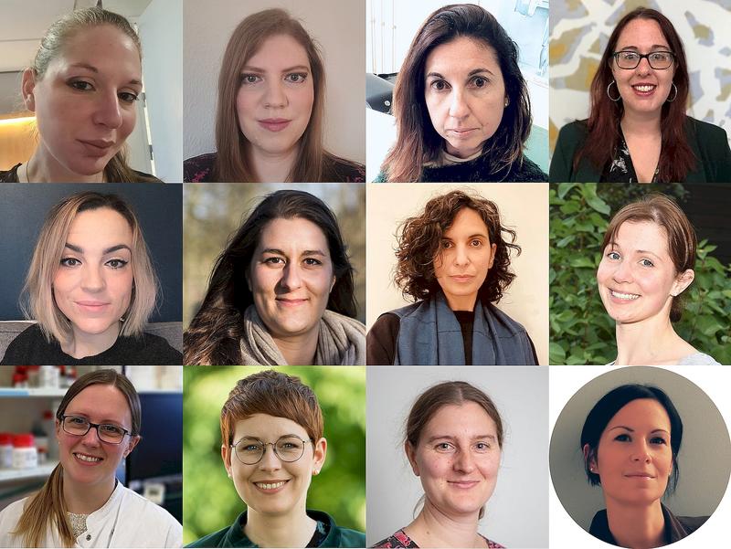 Das Preisträgerinnen-Team (v.o.l.n.u.r.): Jennifer Hiscock, Anna McConnell, Claudia Caltagirone, Cally Haynes, Emily Draper, Marion Kieffer, Jennifer Leigh, Anna Slater, Charlotte Hind, Larissa von Krbek, Sarah Pike, Paola Posocco