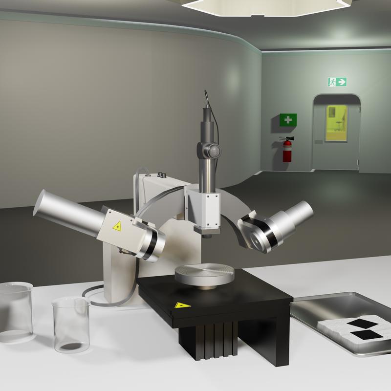 Wie in der Realität: Vom Ellipsometer, das im Reinraum des Labors steht, existiert bereits ein vollständiger digitaler Zwilling