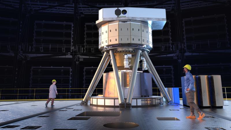 Das MICADO-Instrument des ELT, das hier im Modell zu sehen ist, wird sich auf tiefe Bilder unseres Universums spezialisieren.