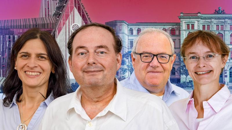 The team that will head the Collaborative Research Centre: Professor Georgeta Salvan (TUC), Professor Jörg Matysik (UL), Professor Berthold Kersting (UL) and Professor Sibylle Gemming (TUC).