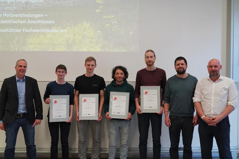 Verleihung Joachim-Kurbasik-Preis: Christian Neubauer (SRP), Manuel Walter, Marc Wolf, Harvey Bustamante, Lars Weichselgärtner, Dr.-Ing. Jonas Schmidt (Knörnschild), Benjamin Reiche (G.I.A.) 