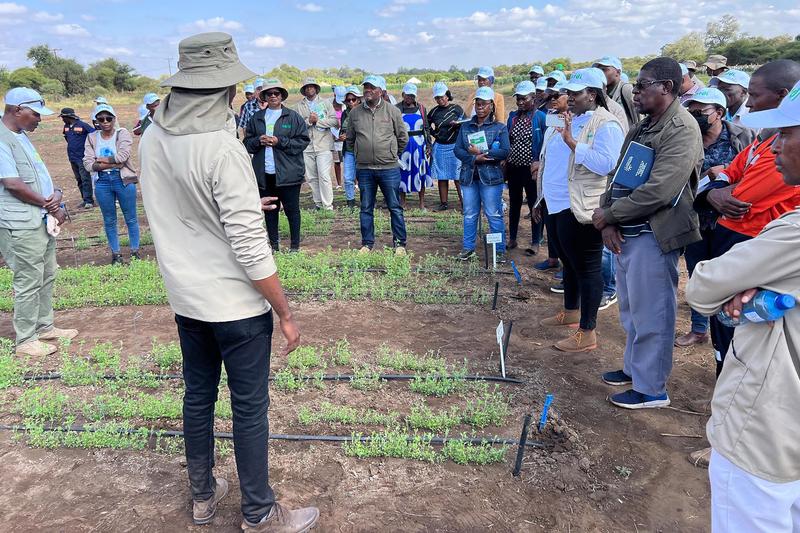 Informationstag in Mmamalaka (Botswana) für regionale Kleinbauern unter der Leitung des staatlichen Agrarinstitutes NARDI.