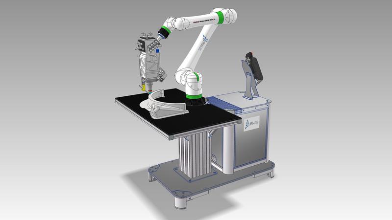 Schematische Darstellung der SAMBA Laser-Draht-Bearbeitungsanlage auf Basis der Direktlasertechnologie