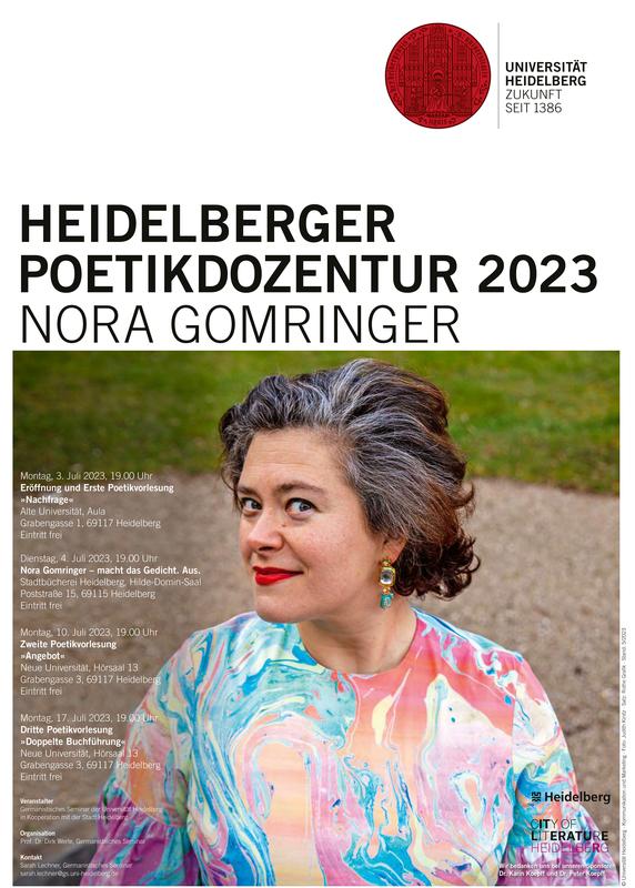 Plakat der Heidelberger Poetikdozentur 2023