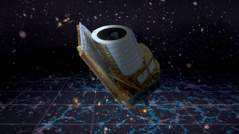 Eine künstlerische Darstellung der Euclid-Mission im Weltraum.
