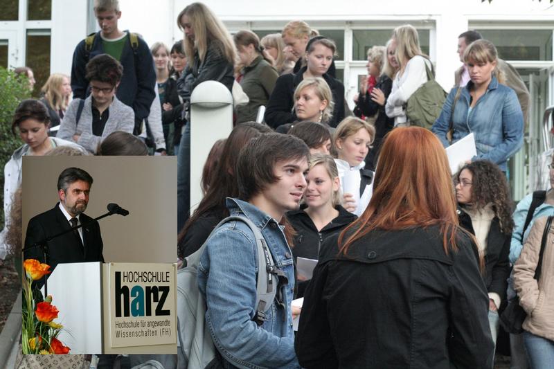 Begrüßung der Erstsemester-Studierenden am 04. Oktober 2006 durch Rektor Prof. Dr. Armin Willingmann der Hochschule Harz