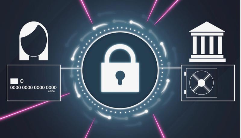 Künstlerische Darstellung der durch Quantentechnologie gesicherten digitalen Zahlung