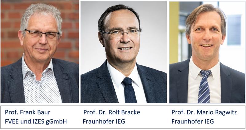 FVEE-Sprecher Prof. Baur und die neuen FVEE-Direktoren für das Fraunhofer IEG: Prof. Dr. Bracke und Prof. Dr. Mario Ragwitz