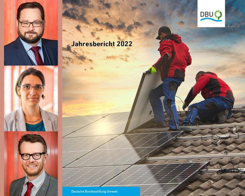 Auf der DBU-Jahrespressekonferenz forderten (von oben) DBU-Generalsekretär Alexander Bonde, Dr. Katrin Anneser sowie der Leiter der Abteilung Umwelttechnik, Felix Gruber, neben dem Ausbau erneuerbarer Energien die Sektorenkopplung voranzubringen. 