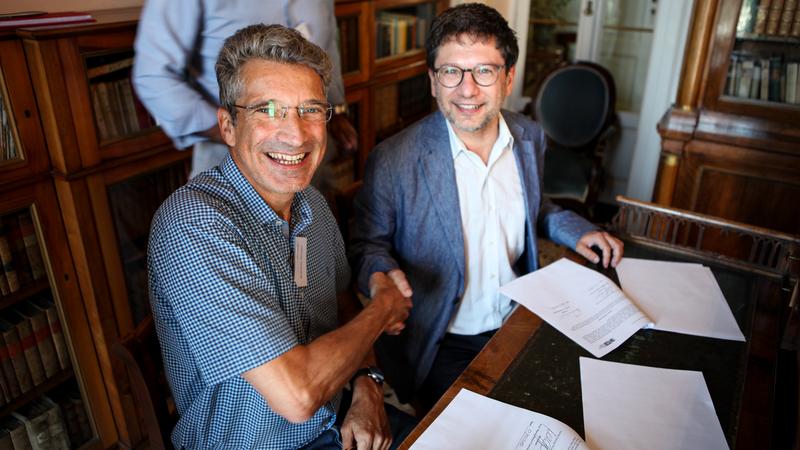 Antonio Krüger (CEO DFKI) and Matteo Pardo (Cnr, International Relations Office)