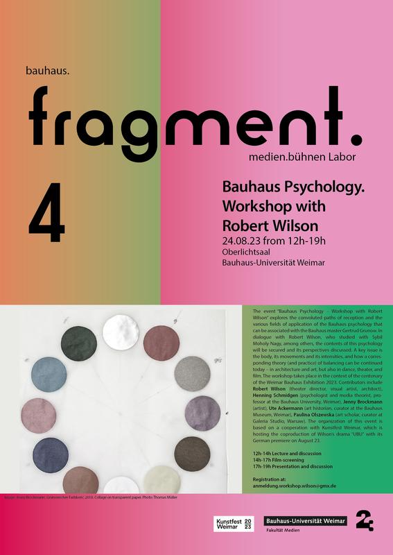 Poster der Veranstaltung; Bild: Jenny Brockmann, »Grunowscher Farbkreis«, 2018. Collage auf Transparentpapier. 