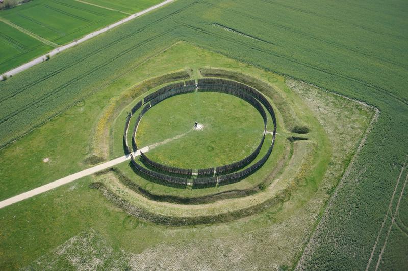 Aerial view of the Middle Neolithic circular enclosure of Goseck.