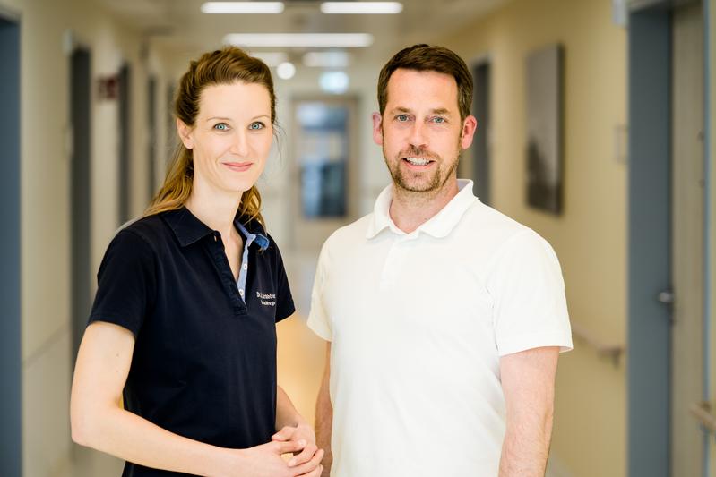 Expert:innen-Team für die optimale Behandlung von Lungenkrebs (v.l.n.r.): Dr. Maren Kirchhöfer, Oberärztin Thoraxchirurgie, und Dr. Claas Wesseler, Leitender Oberarzt Pneumologie