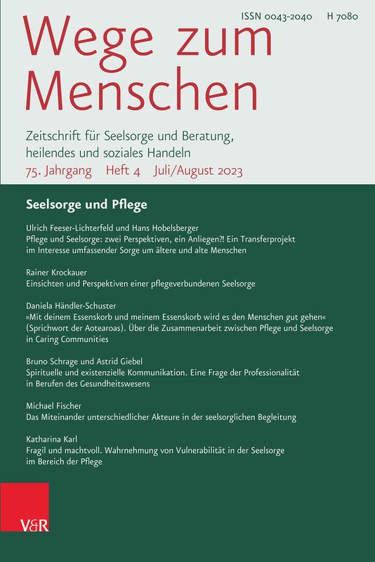 Titelseite der Fachzeitschrift „Wege zum Menschen“ 