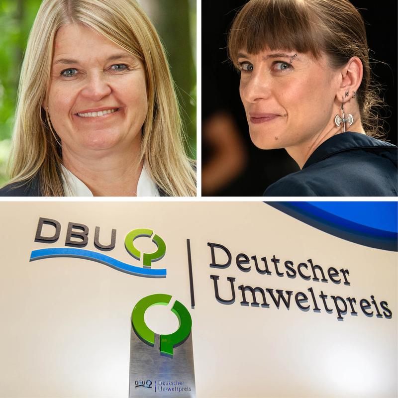 Auszeichnung: Holzbau-Pionierin Dagmar Fritz-Kramer (links) und Klimaforscherin Friederike Otto erhalten dieses Jahr den Deutschen Umweltpreis der DBU.
