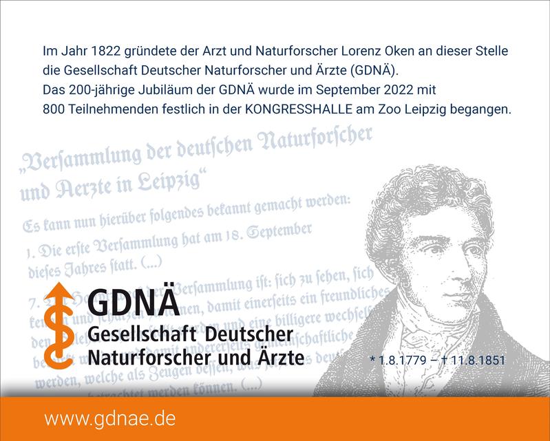 Gedenktafel 200 Jahre GDNÄ (Gestaltung Chris Rosmanitz)