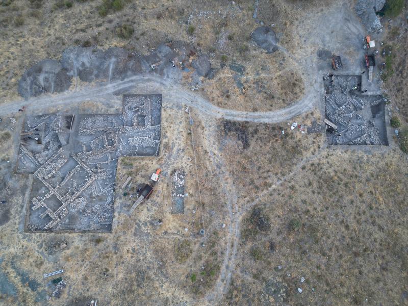 Boğazköy-Hattuscha, Ausgrabungen auf dem Nordwesthang der Büyükkale. Die Keilschrifttafel wurde in dem rechten Areal gefunden