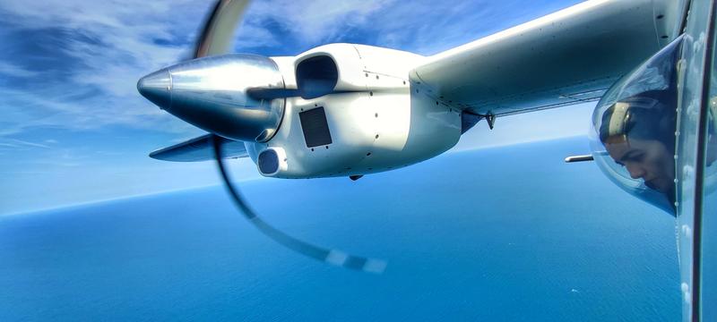 The aircraft have special windows that allow researchers to scan the water surface.