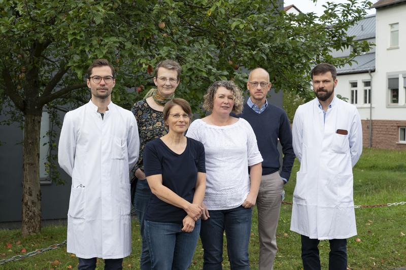 PD Dr. med. Moritz Bewarder, Claudia Schormann, Natalie Fadle, Evi Regitz, PD. Dr. rer. nat. Frank Neumann und Prof. Dr. med. Lorenz Thurner (alle José Carreras Center für Immun- und Gentherapie der Klinik für Innere Medizin I des UKS