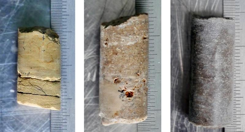  Rock cores used for the investigation.