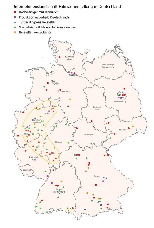 Standorte der Fahrradhersteller in Deutschland und „Bicycle-Banana“