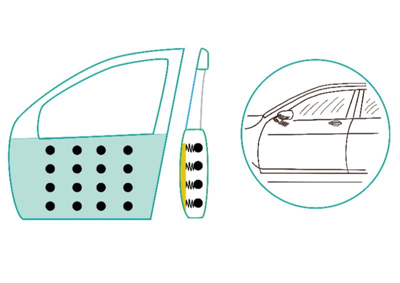 Vibroacoustic metamaterials reduce structure-borne noise when integrated into a vehicle door, for example 