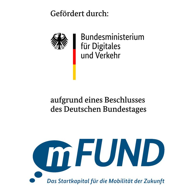 Das Projekt ModelRad wurde im Rahmen der Innovationsinitiative mFUND mit insgesamt 86.000 Euro bis Juli 2023 durch das Bundesministerium für Digitales und Verkehr gefördert.