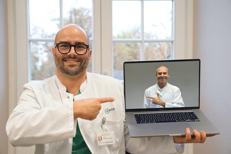 Herzchirurg PD Dr. med. Simon Sündermann (links) mit kardiologischem Partner, Prof. Josef Niebauer von der Universität Salzburg