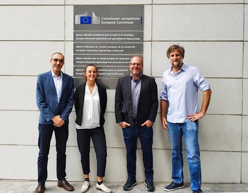 Receiving an ERC Synergy Grant (from left): Eric Vivier, Valeria Fumagalli, Georg Gasteiger, Florent Ginhoux.