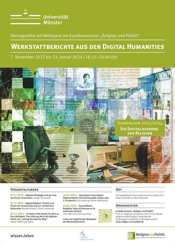 Plakat zu den Werkstattberichten aus den Digital Humanities
