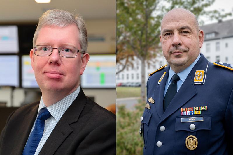 Dr. Harald Niggemann, Cyber Security Strategist beim Bundesamt für Sicherheit in der Informationstechnik (BSI) Oberstleutnant und Christoph Kühn, Dezernatsleiter im im Zentrum für Cyber-Sicherheit der Bundeswehr