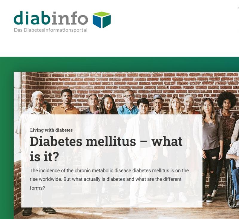 diabinfo.de gibt es nun auch auf Englisch mit den Bereichen "Diabetes vorbeugen" und "Leben mit Diabetes".